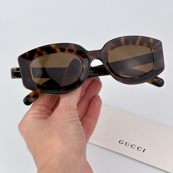 Gucci GG1719S 002 BRAND NEW Sunglasses Light Havana Brown Women Square - Picture 1 of 10